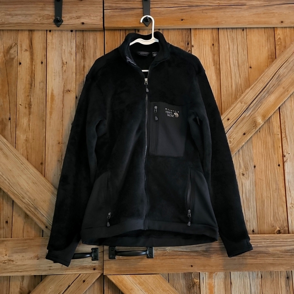 Mens Mountain Hard Wear Fleece Jacket Size L Black